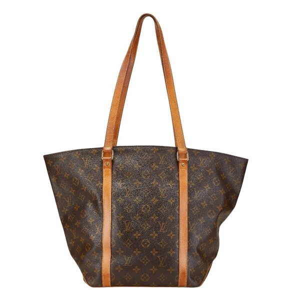 Louis Vuitton Tote Sac Monogram Bag Leather Shoulder Brown - Picture 1 of 8